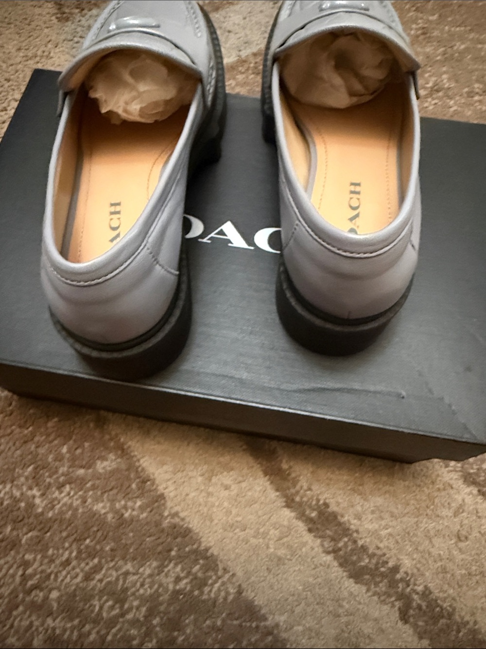 COACH Women's Blue Leah Loafer With Quilting - Picture 5 of 6